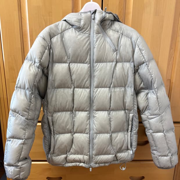wmc 패딩 스퀘어 퀼팅 다운 자켓 그레이 s