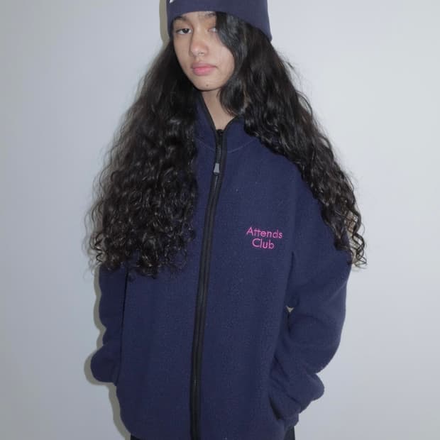 어텐즈 플리스 자켓 네이비