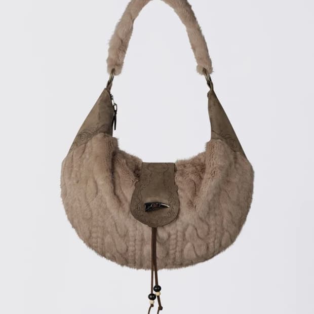 스컬프터 가방 Horseshoe Fur Bag Brown