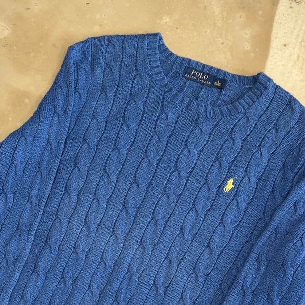 S 폴로랄프로렌 코튼 케이블 라운드넥 니트