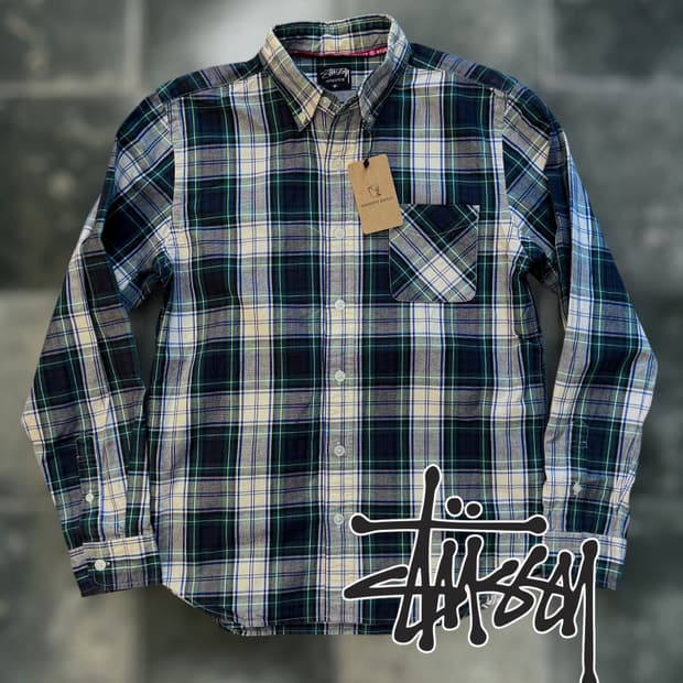 00s 스투시 타탄 체크 버튼다운 셔츠