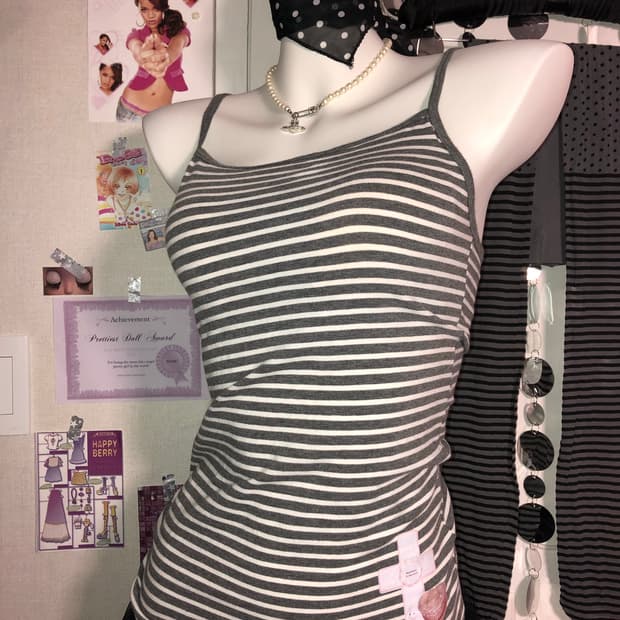 gray stripe sleeveless 