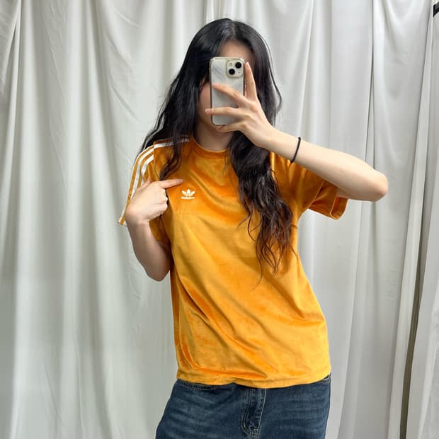 Adidas firebird orange velvet T-shirts