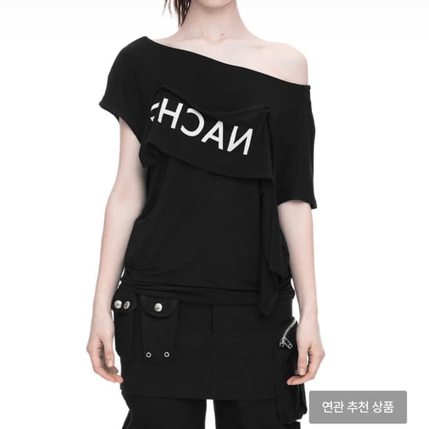 나체 2-WAY PRINTED LOOSE T-SHIRT BLACK