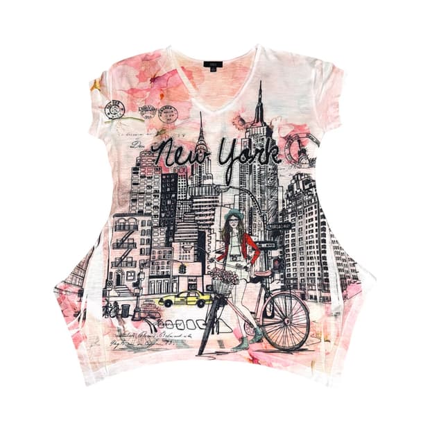     Vintage New York Graphic V-Neck Tee
