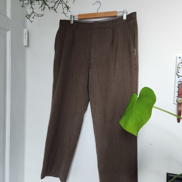 00s 일본 테일러 수트 울 헤링본 팬츠