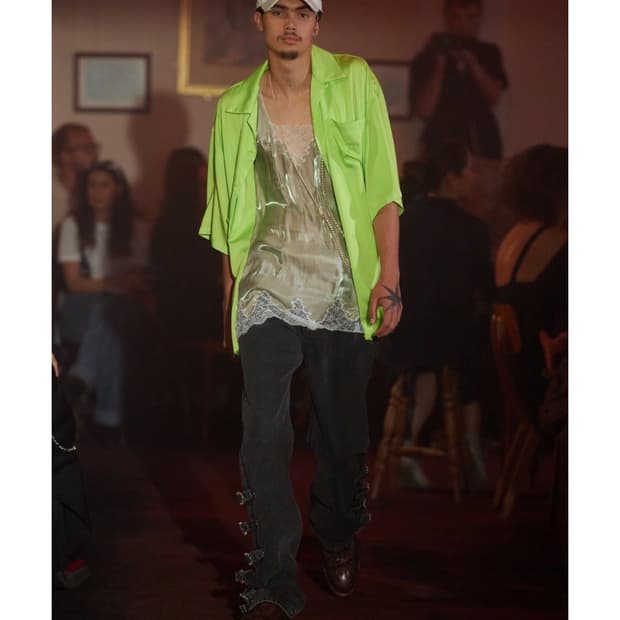 마틴로즈 24ss 캐미솔 셔츠 라임