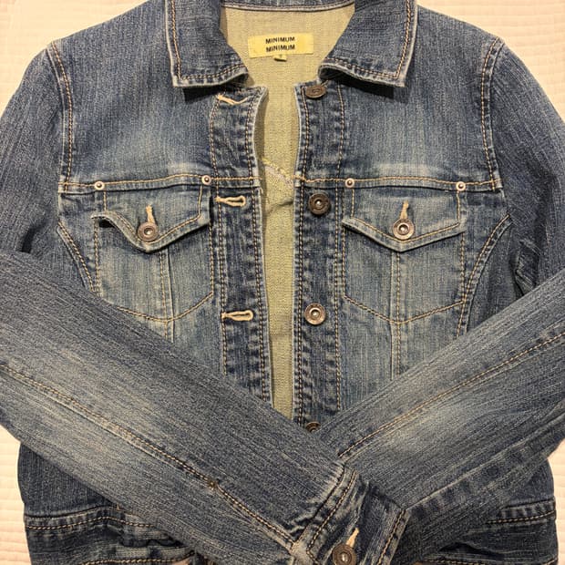 빈티지 크롭 청자켓