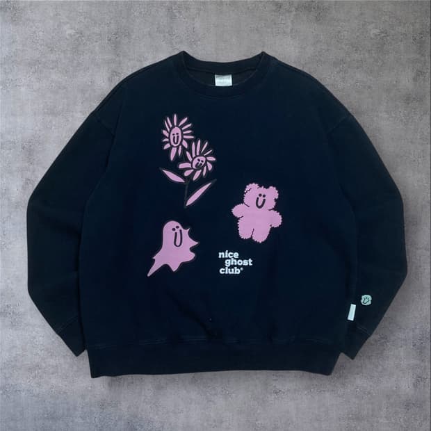 나이스 고스트 클럽 빅로고 네이비 맨투맨