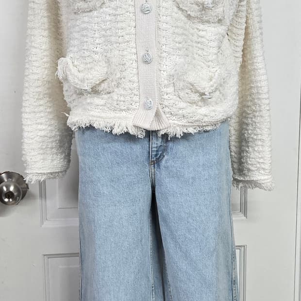 헬더 트위드가디건/세잔느 데님팬츠