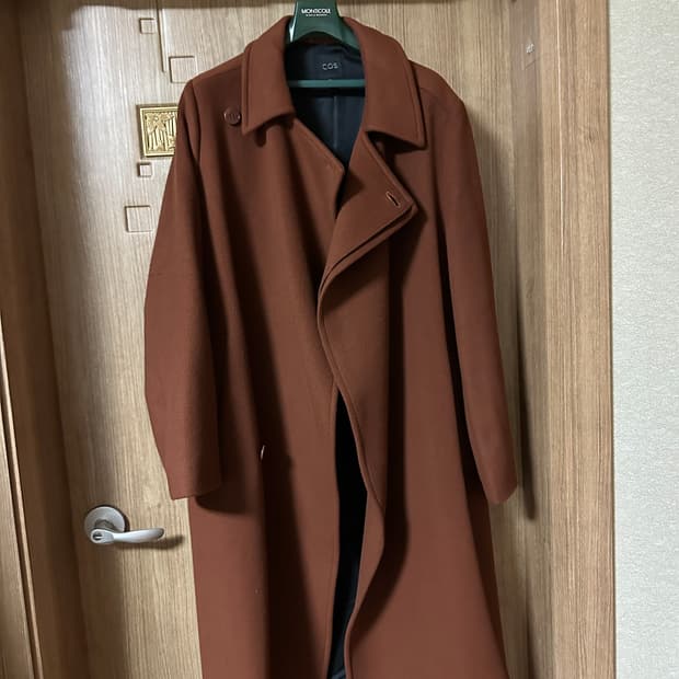 코스 롱 더블 브레스티드 코트 S