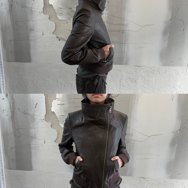 sheepskin high-neck jacket