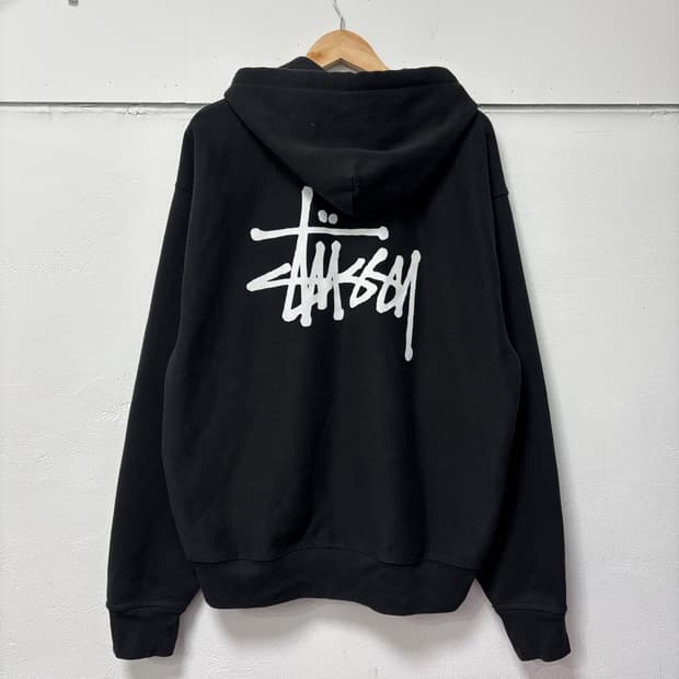 스투시 블랙 베이직 후드집업
