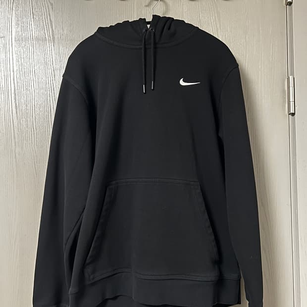 나이키 스우시 블랙 후드티 L
