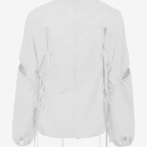 CUT-OUT WIND BREAKER (UNISEX) WHITE