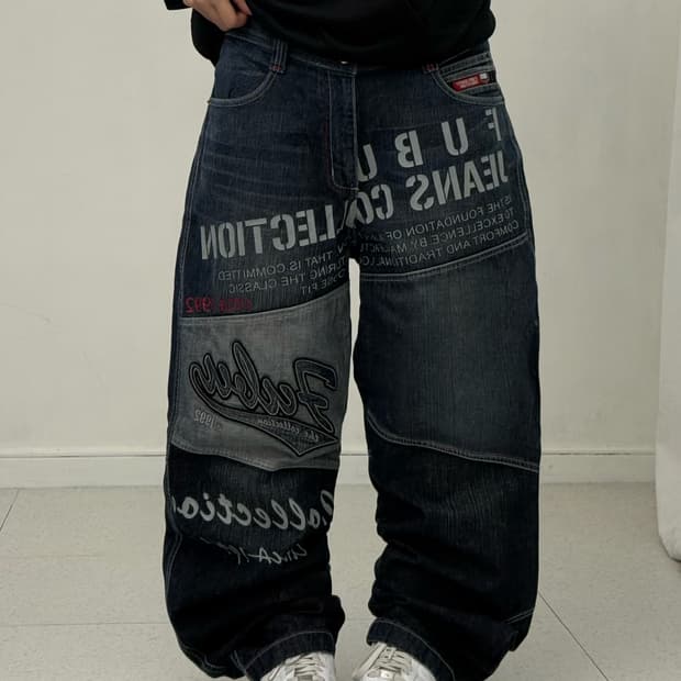 Fubu 레터링 데님팬츠
