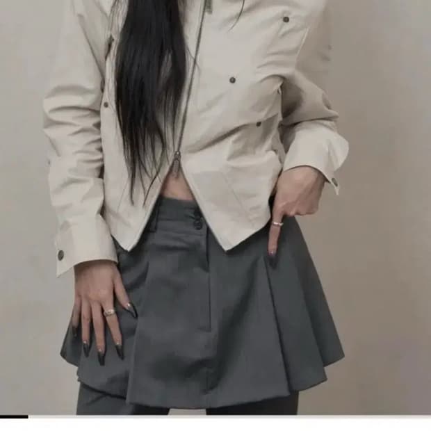 카키포인트 리벳 코튼 자켓 베이지