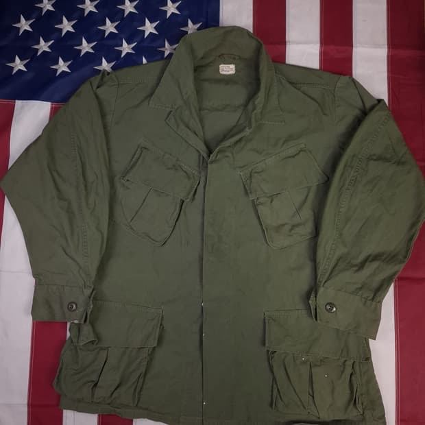 오리지날 60's 베트남전 포플린원단 정글 퍼티그