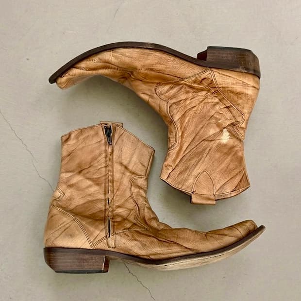 이태리 탄 크록 웨스턴 부츠