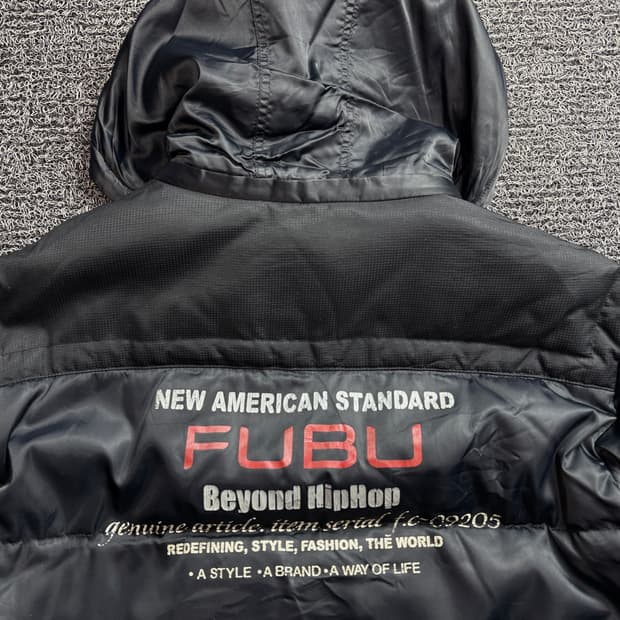 00s 후부 Y2K 올드스쿨 데님 믹스업 후드 다운자켓 2768