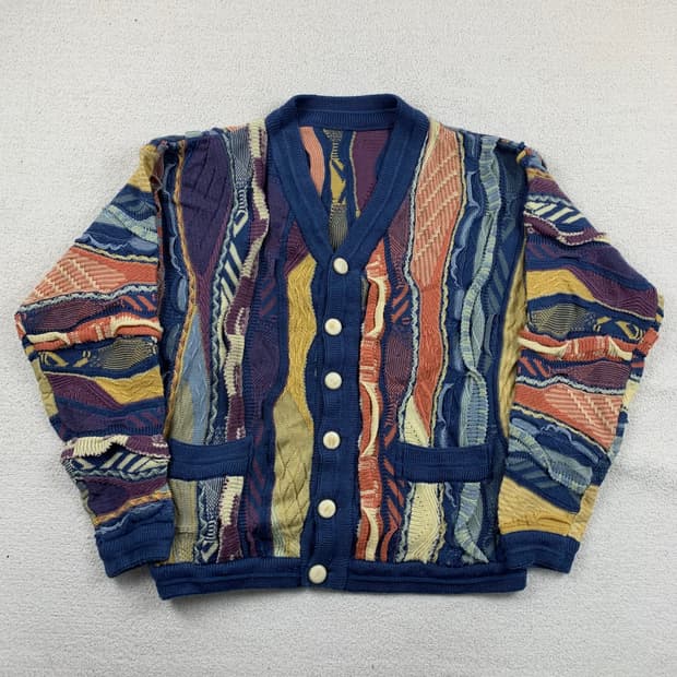 쿠지st 빈티지 케이블 니트 가디건