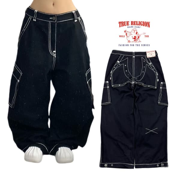 트루릴리전 마스터 헌터 빅로고 새깅 팬츠 블랙