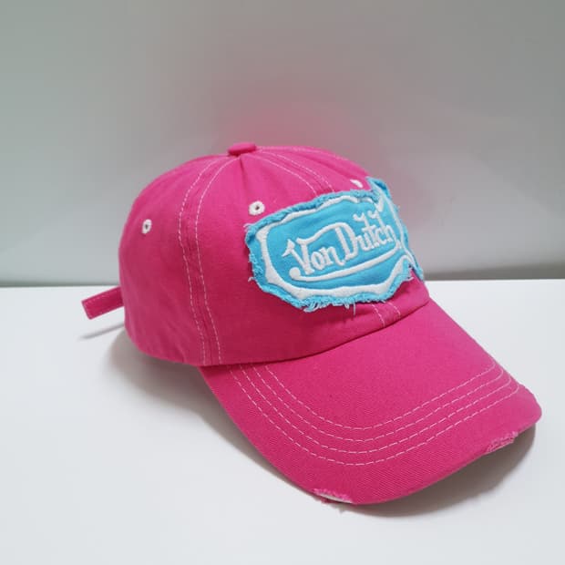 여성) VonDutch 본더치 빅로고 핑크 볼캡 모자 Y2K