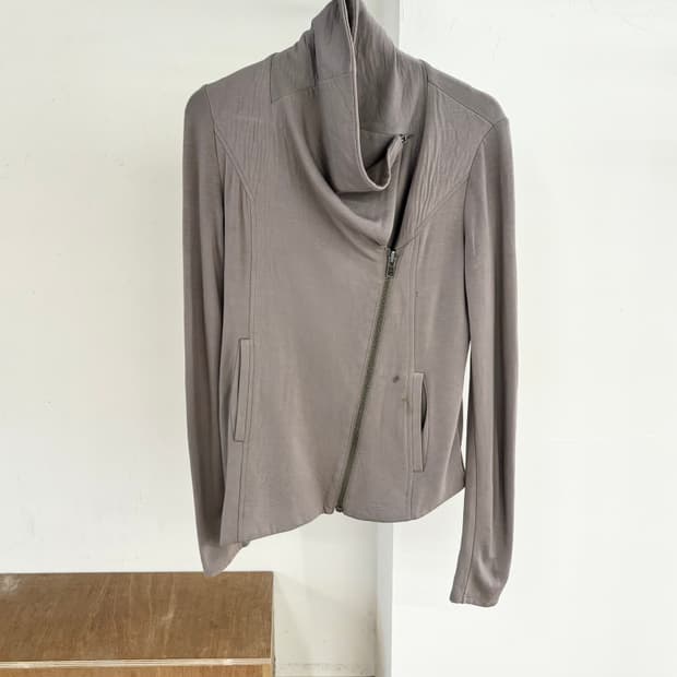 헬무트랭 그레이 빌러스 비대칭 니트 집업