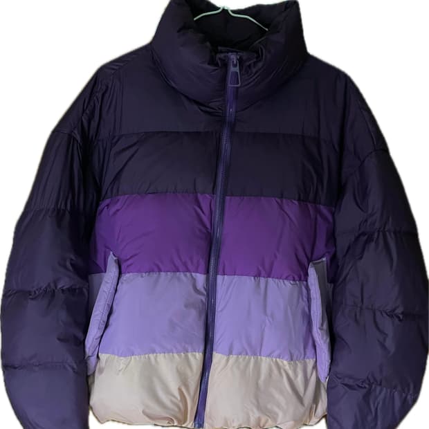 빈티지 퍼플 스트링 구스다운 패딩