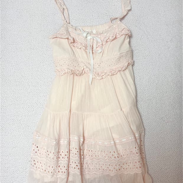 리즈리사 연핑크 레이스 원피스 히메갸루 라떼갸루