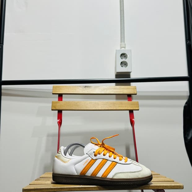 240) 아디다스 운동화 여성 여자 신발 삼바 화이트/오렌지