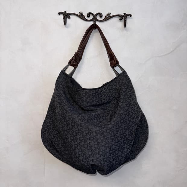 DKNY black logo hobo bag