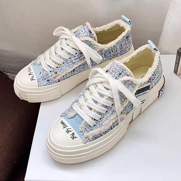 스카이 트위드 캔버스 운동화