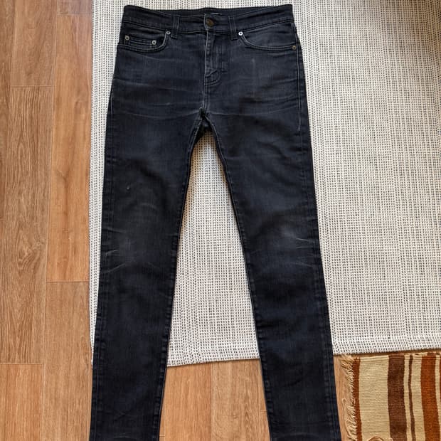 생로랑 하드 워시드 블랙진