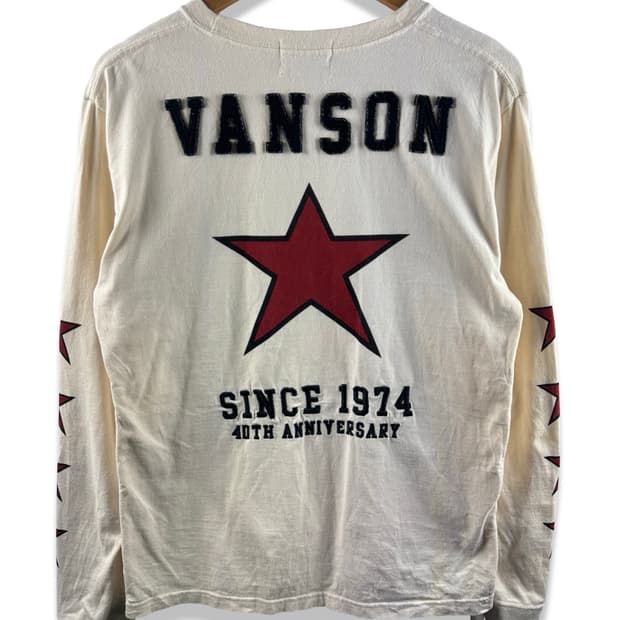 밴슨 40주년 아이보리 스타 프린팅 롱슬리브2316