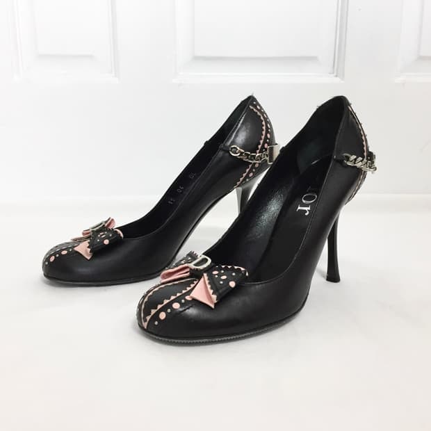 Christian Dior pink Bow leather Pumps