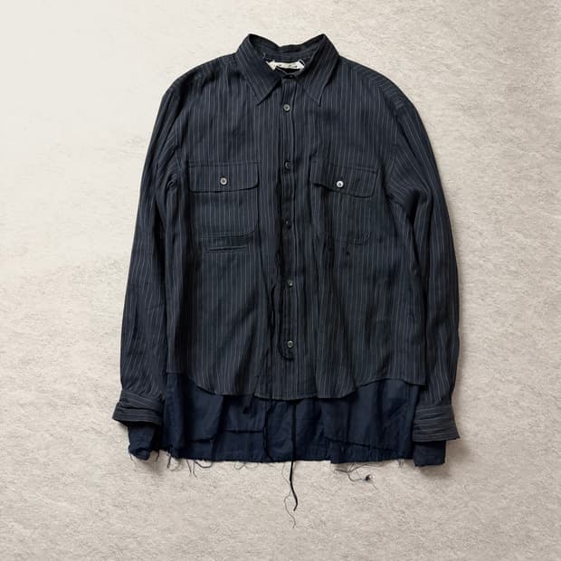 미도리카와 레이어드 컷오프 셔츠 