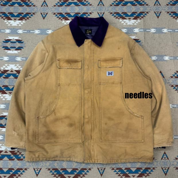 [L] 니들스 16oz 코튼 캔버스 럼버잭 코트 브라운