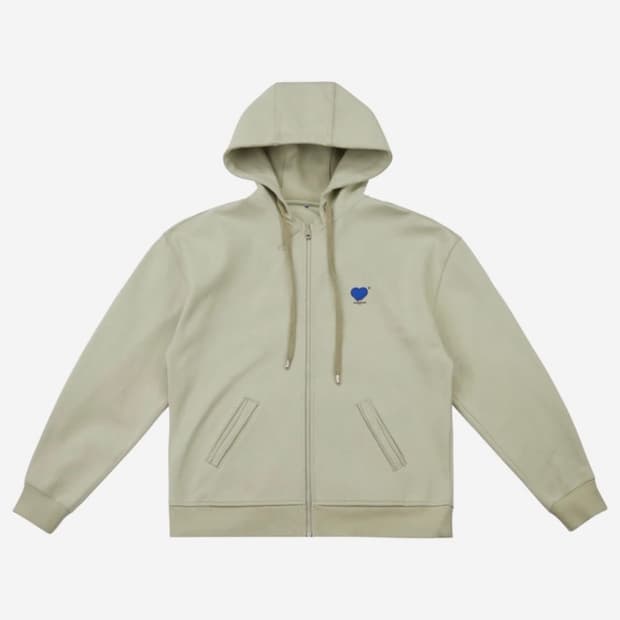 아더에러 트윈하트 로고 후드 집업 카키 A1