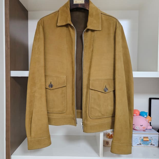 [48] 톰포드 버팔로 레더 스웨이드 트러커 워크 가죽 자켓 카멜