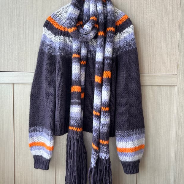 Maje 마쥬 니트 스웨터 + 머플러 세트