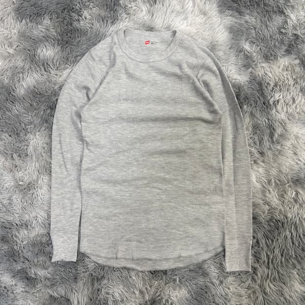 헤인즈 써멀 롱슬리브 그레이 M