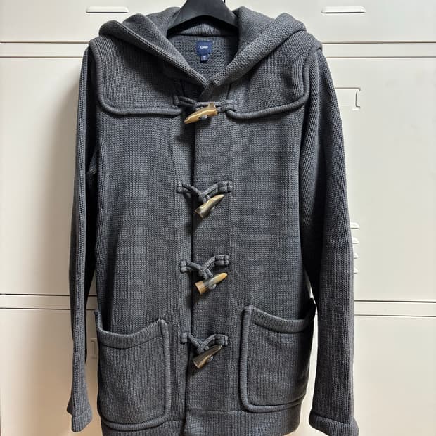 GAP 떡볶이 후드 니트 가디건 (차콜)