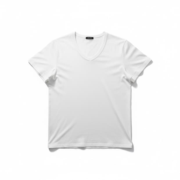 톰포드 화이트 코튼 브이넥 티셔츠 XL