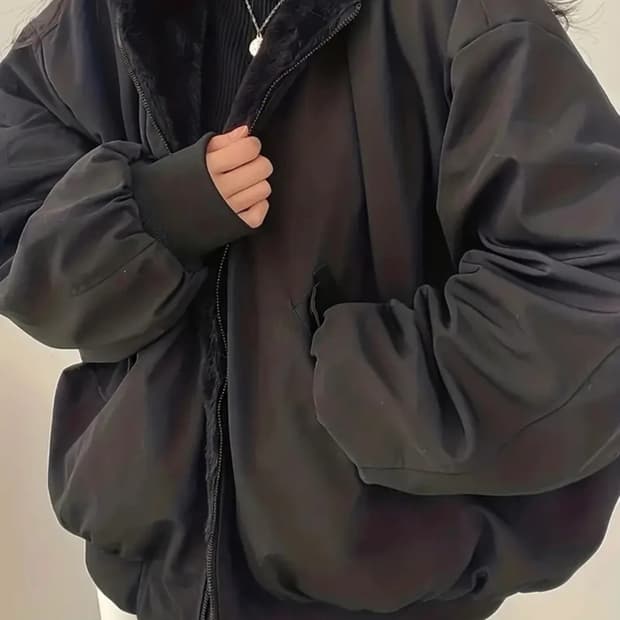 양면퍼 후드자켓.   L