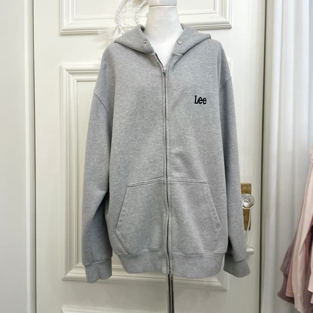 LEE gray basic long over hoode-zip