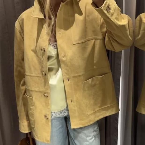 자라 스웨이드 가죽 재킷