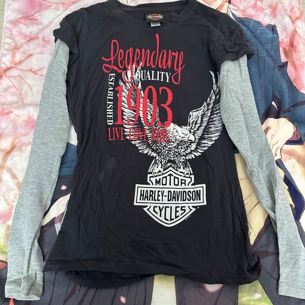 할리 데이비슨 여자 긴팔쭉티