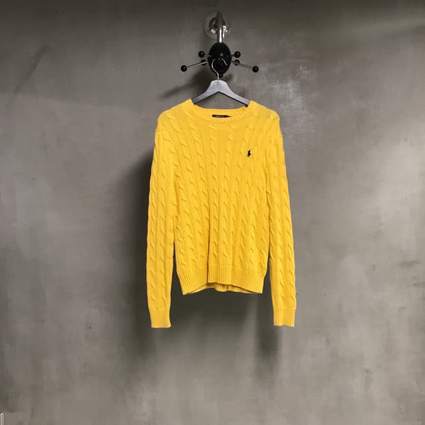 폴로 랄프로렌 케이블 니트 옐로 XS