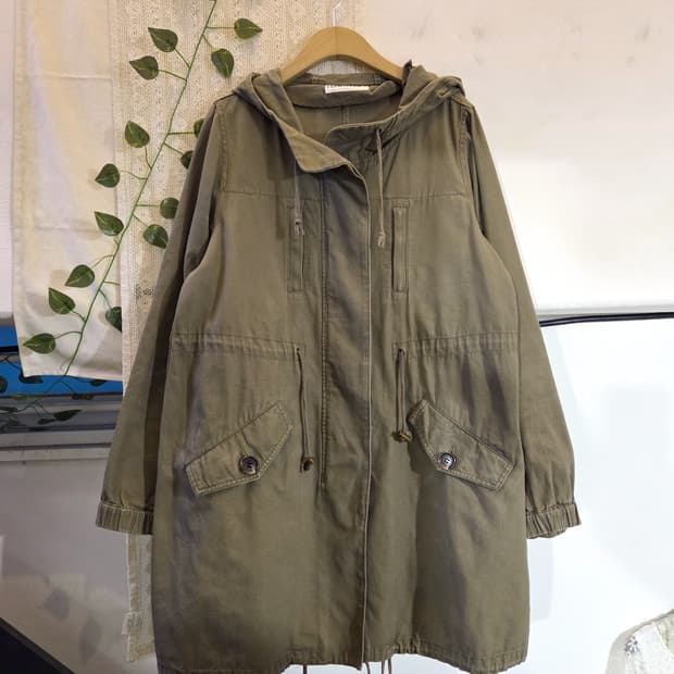 후드 롱 야상 점퍼